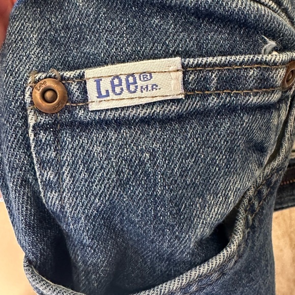 VINTAGE Lee Blue Denim Jeans-Straight Leg-Size 25/26 - Picture 9 of 14